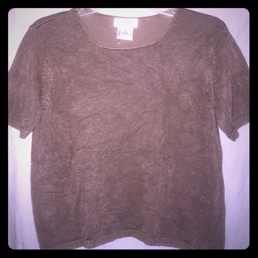 Talbots Short Sleeve chocolate brown sweater